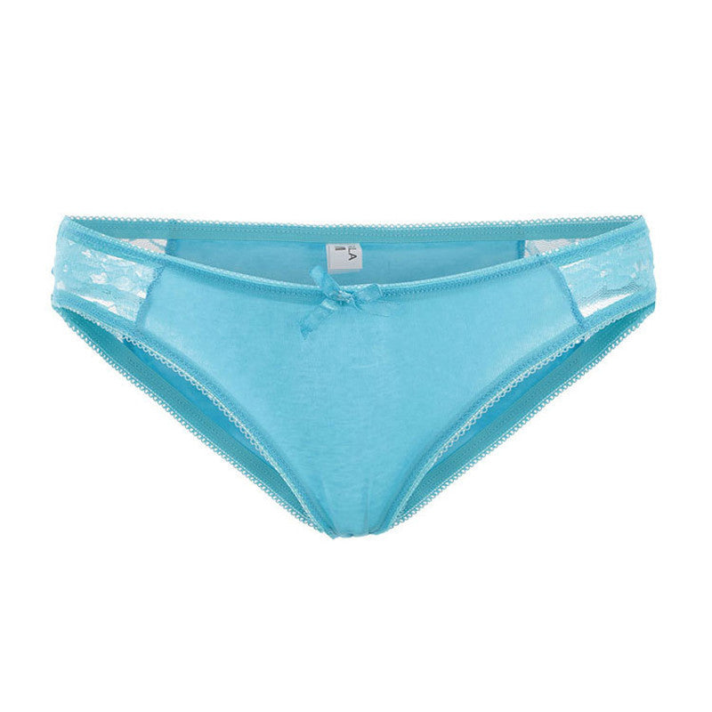 Low-waisted breathable lace and cotton lingerie briefs