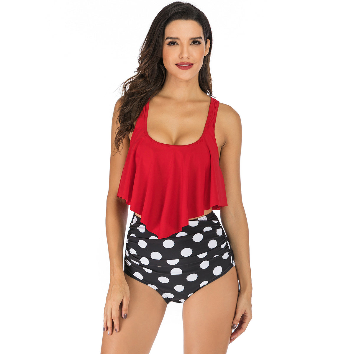High-waist polyester nylon intimate bikini sets