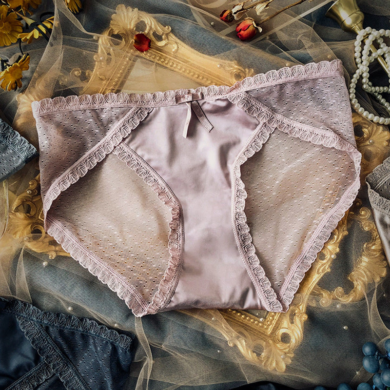 Sheer embroidered lace lingerie briefs