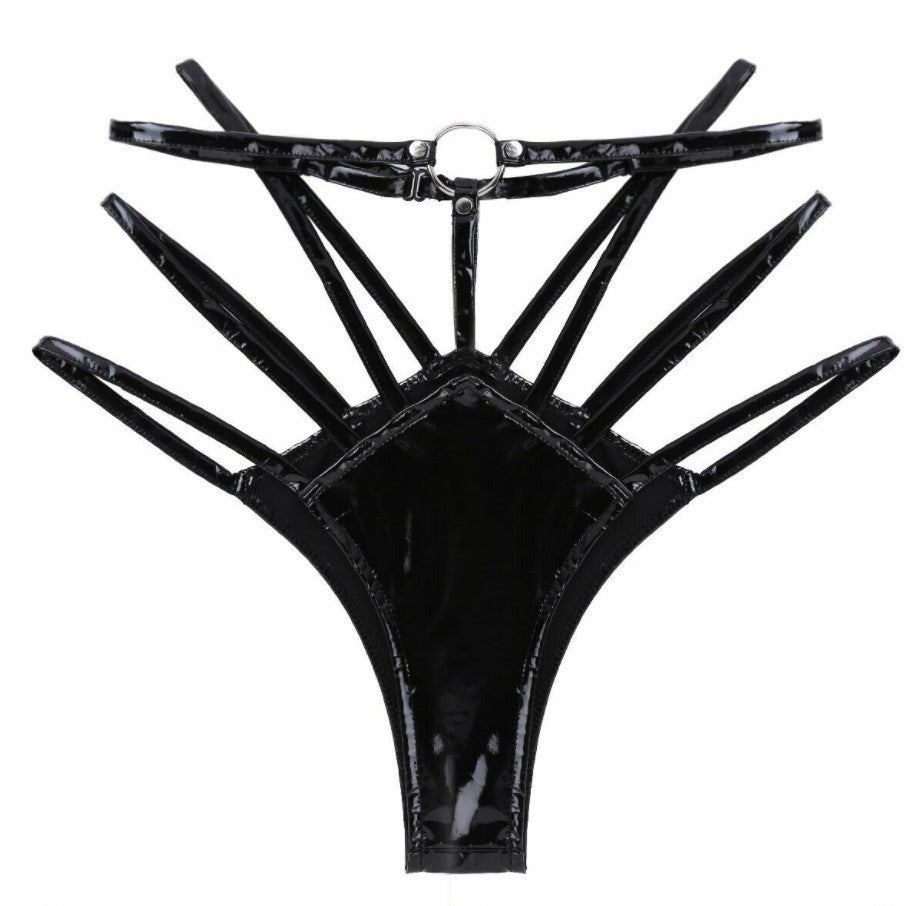 Stylish leather and spandex bikini sets - image 3