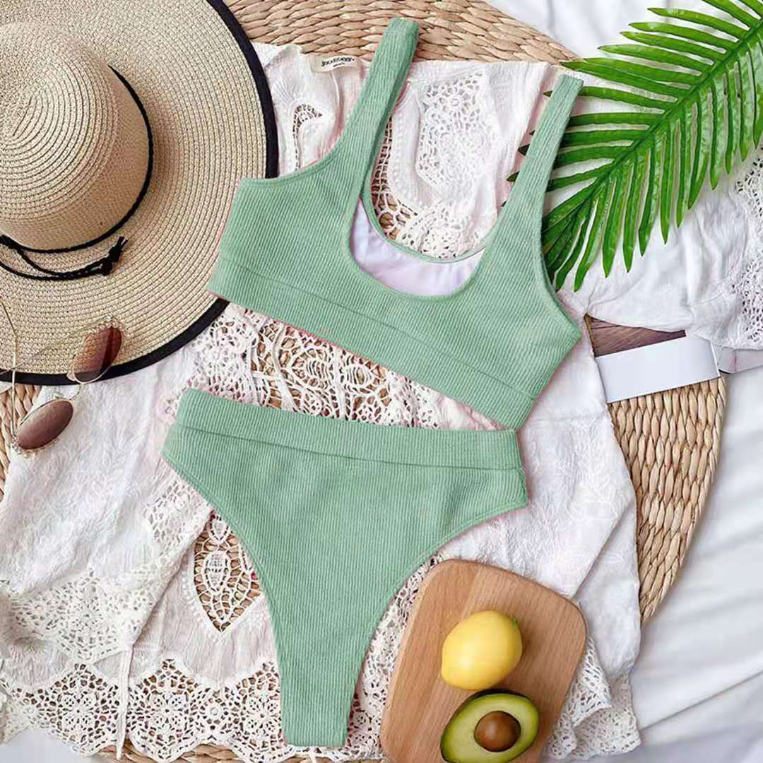 High-waist polyester lingerie bikini set - product image 1