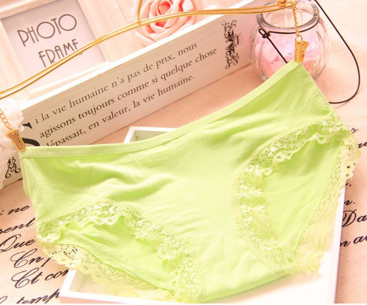 Elegant low-waisted lace lingerie briefs