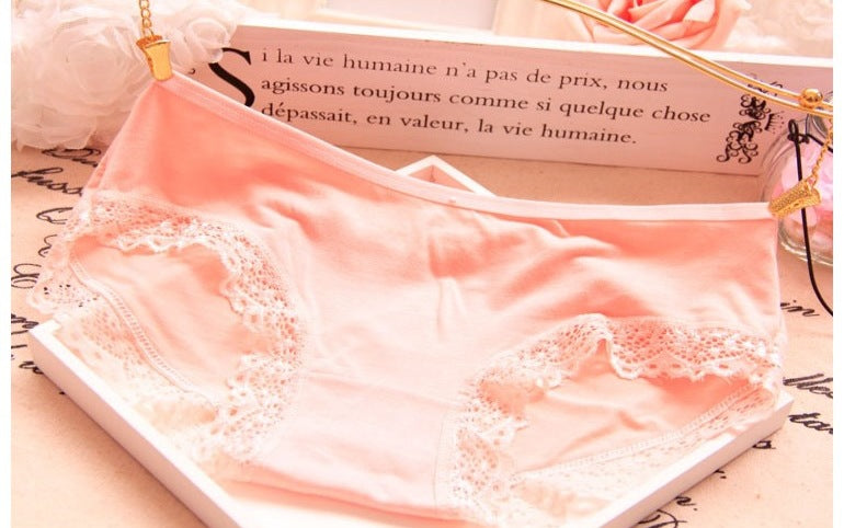 Elegant low-waisted lace lingerie briefs