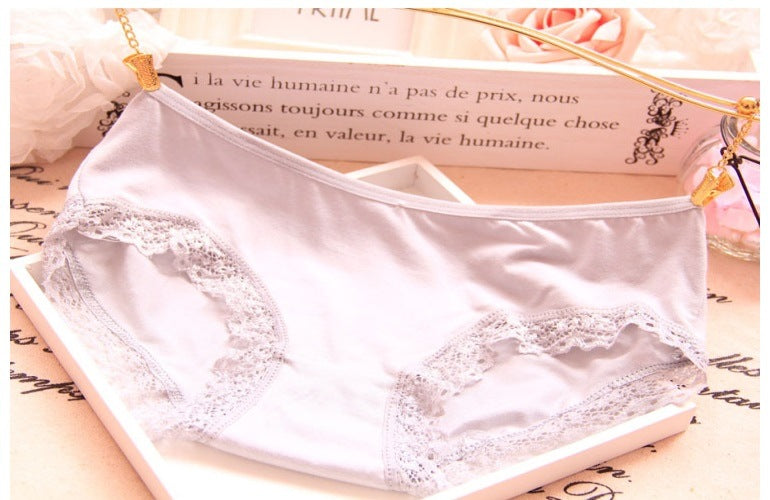 Elegant low-waisted lace lingerie briefs