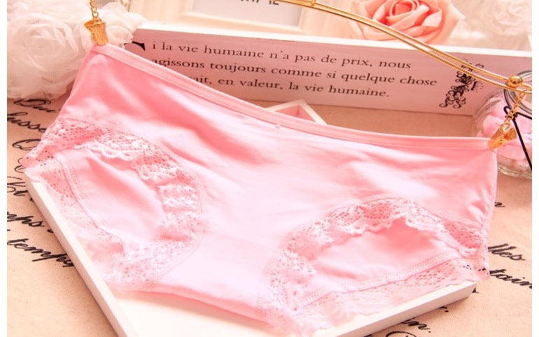 Elegant low-waisted lace lingerie briefs