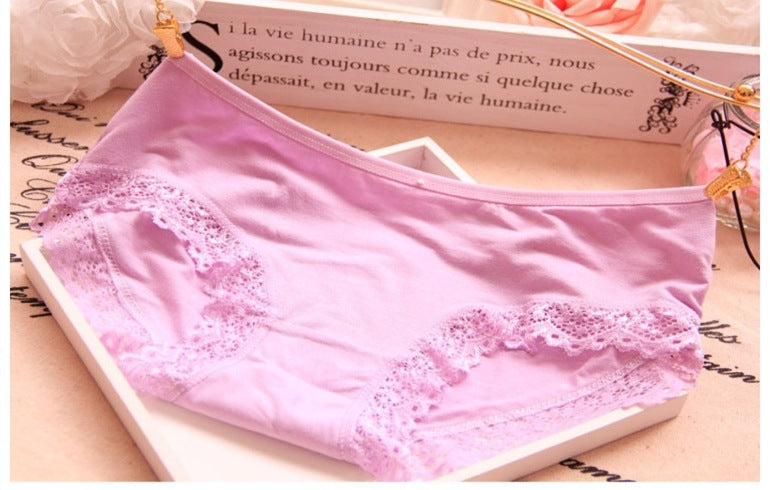 Elegant low-waisted lace lingerie briefs