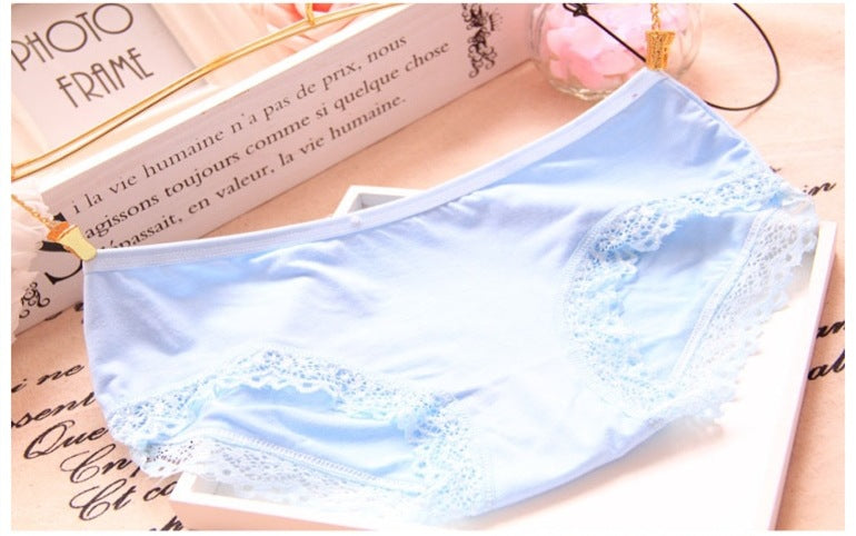 Elegant low-waisted lace lingerie briefs