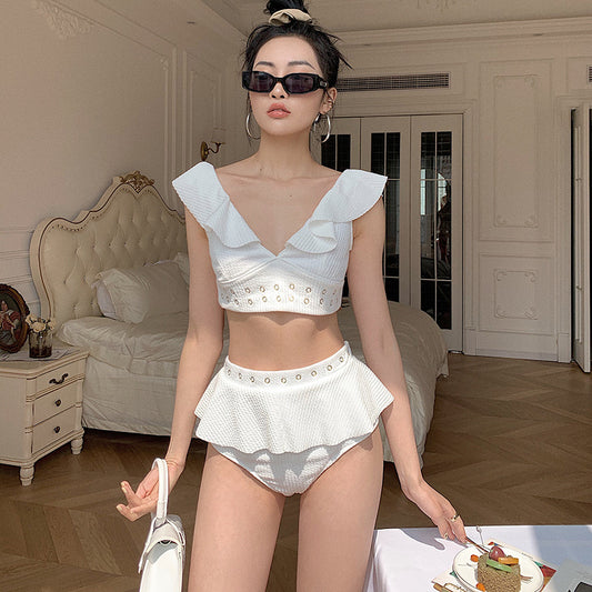 High-waisted backless spandex bikini sets - image 1