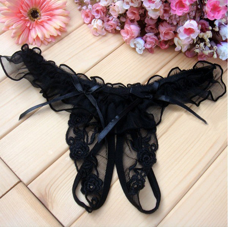 Seamless sheer lace and nylon lingerie briefs