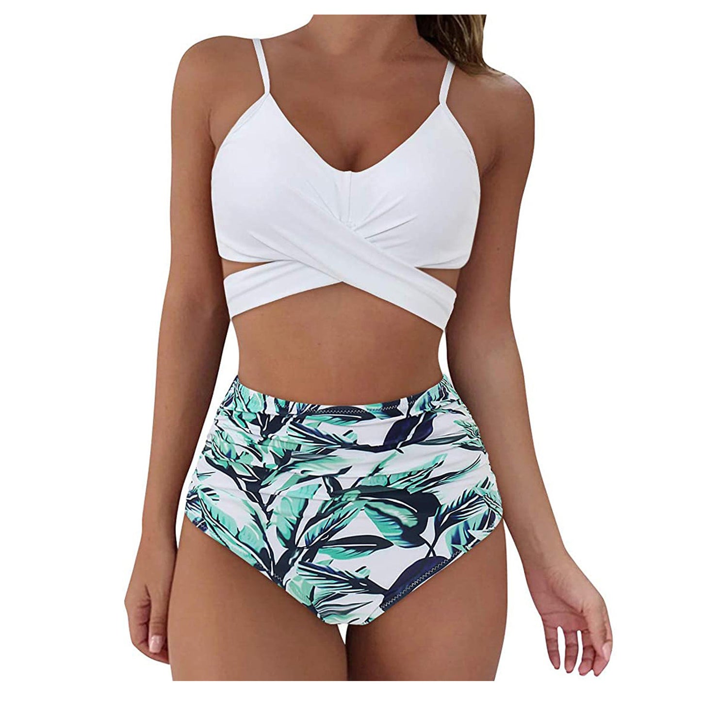 High-waisted polyester and spandex bikini sets - image 3