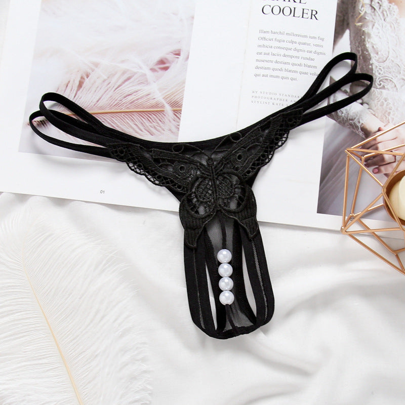 Low-waisted seamless embroidered nylon lingerie briefs