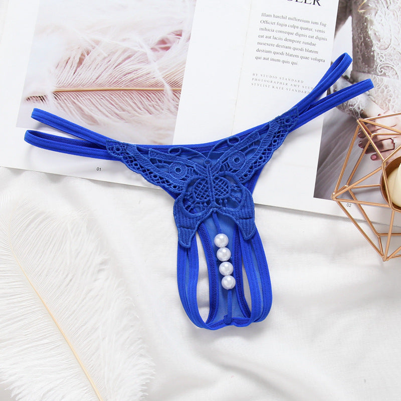 Low-waisted seamless embroidered nylon lingerie briefs
