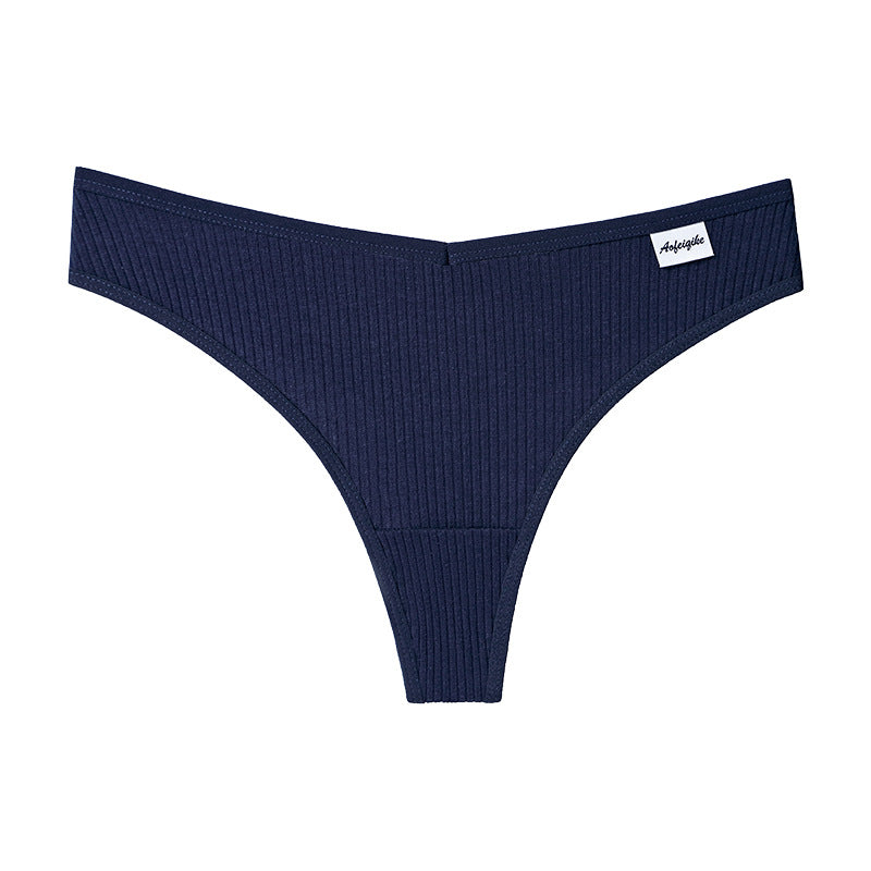 Low-waisted seamless breathable cotton lingerie briefs