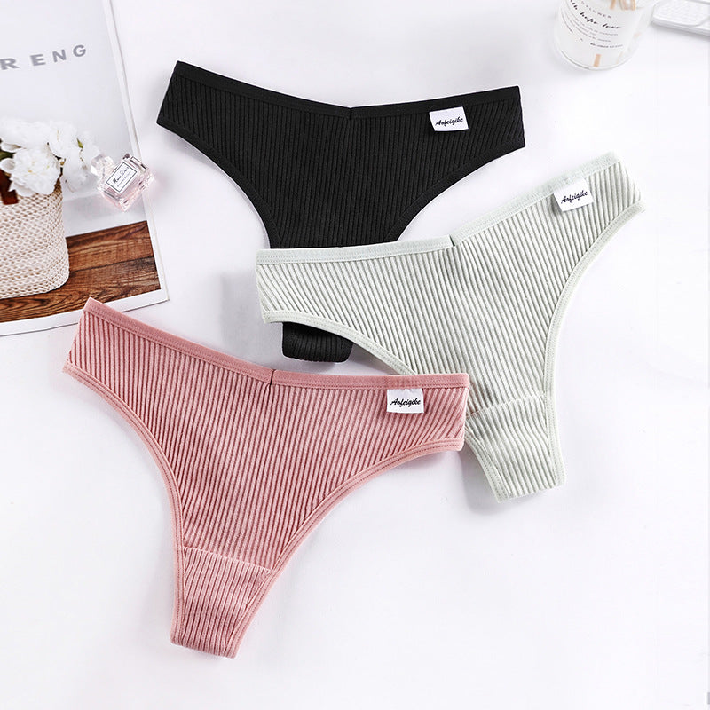 Low-waisted seamless breathable cotton lingerie briefs