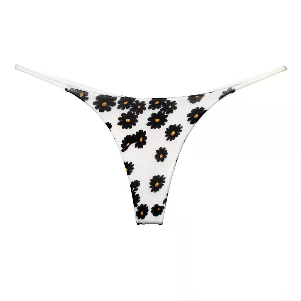 Black seamless low-waist leopard bikini sets