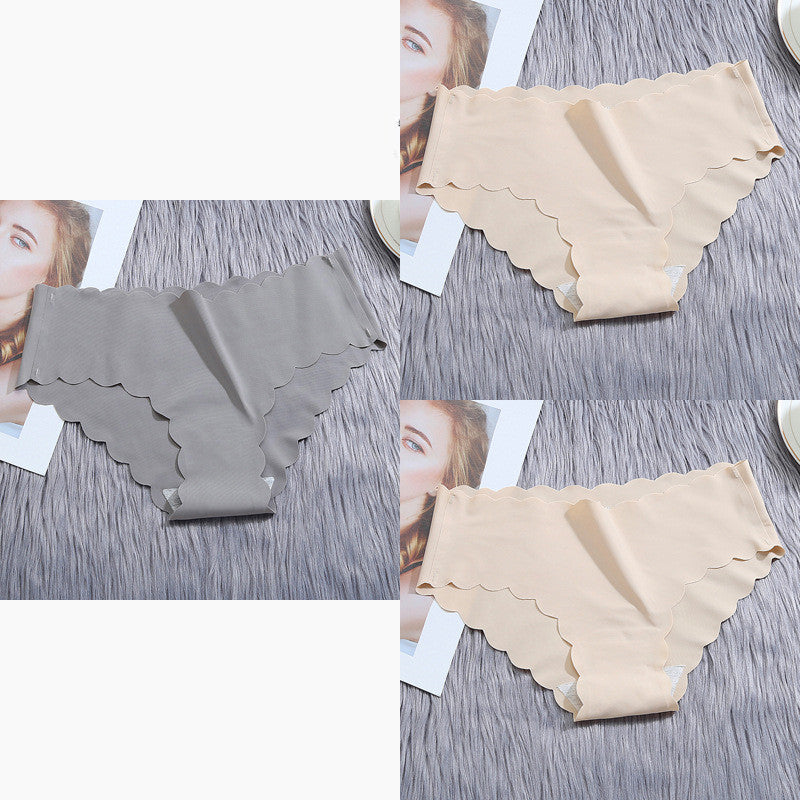 Low-waisted seamless ruffled ice silk lingerie sets - image 1