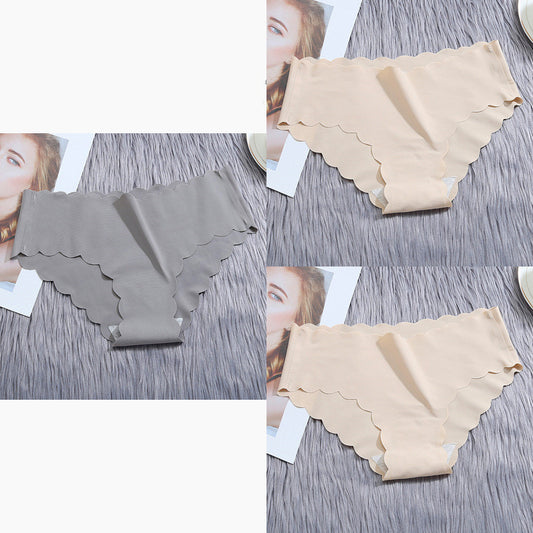 Low-waisted seamless ruffled ice silk lingerie sets - image 1