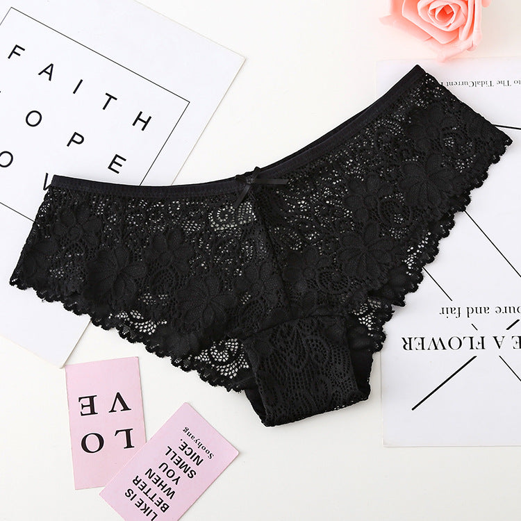 Low-waisted seamless breathable lace lingerie briefs - image 1