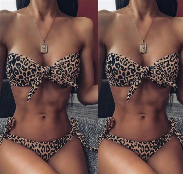 Leopard polyester lingerie bikini set - product image 2
