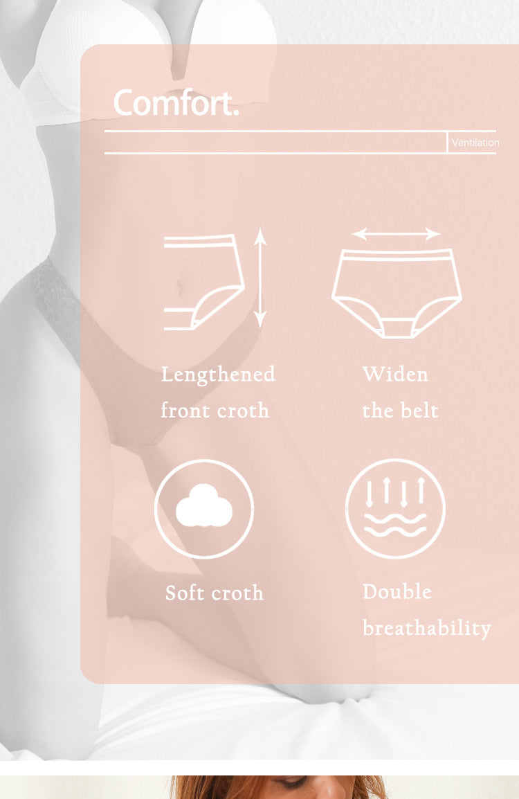 Low-waisted seamless lace and cotton lingerie briefs - image 2