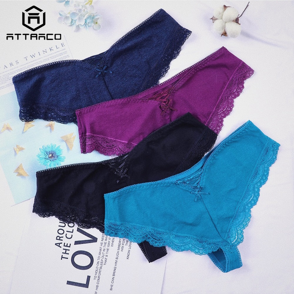 Sheer lace and cotton lingerie briefs - image 2