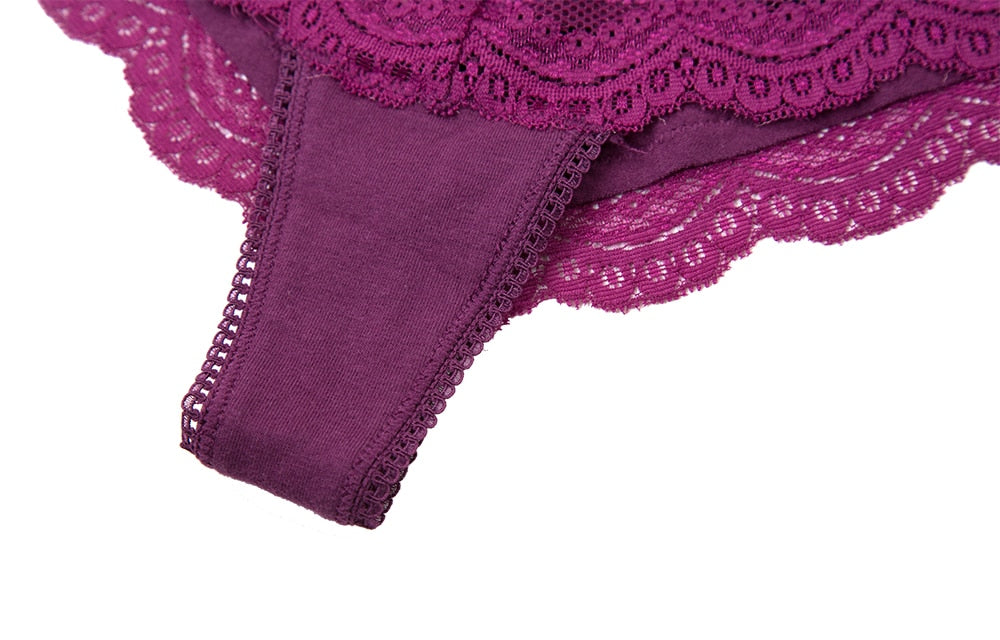 Sheer lace and cotton lingerie briefs - image 4