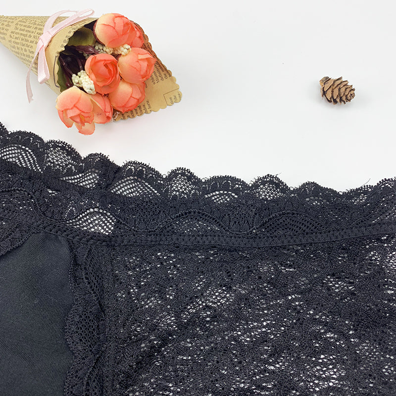 Seamless lace and cotton lingerie briefs - image 2