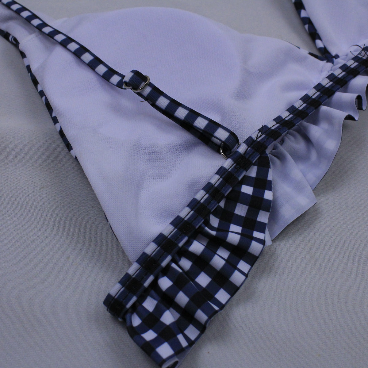 Stylish plaid spandex bikini sets - image 3