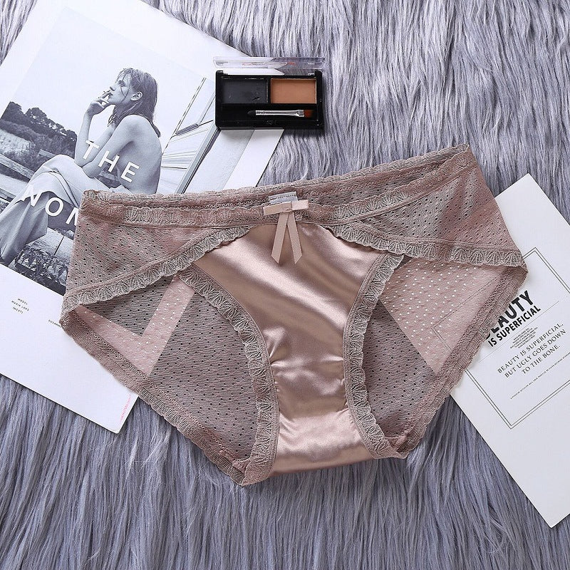 Low-waisted seamless breathable lace lingerie briefs - image 2