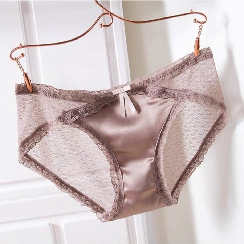 Low-waisted seamless breathable lace lingerie briefs - image 3