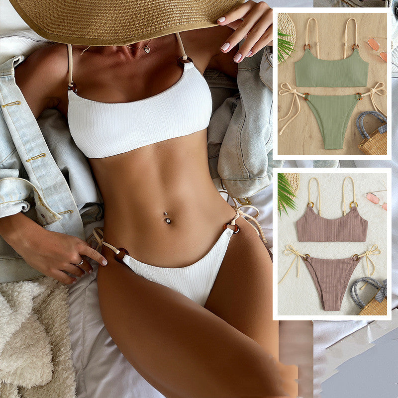 Stylish banded polyester bikini sets - image 2