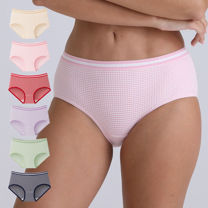 Breathable plaid polyester and nylon lingerie briefs - image 1