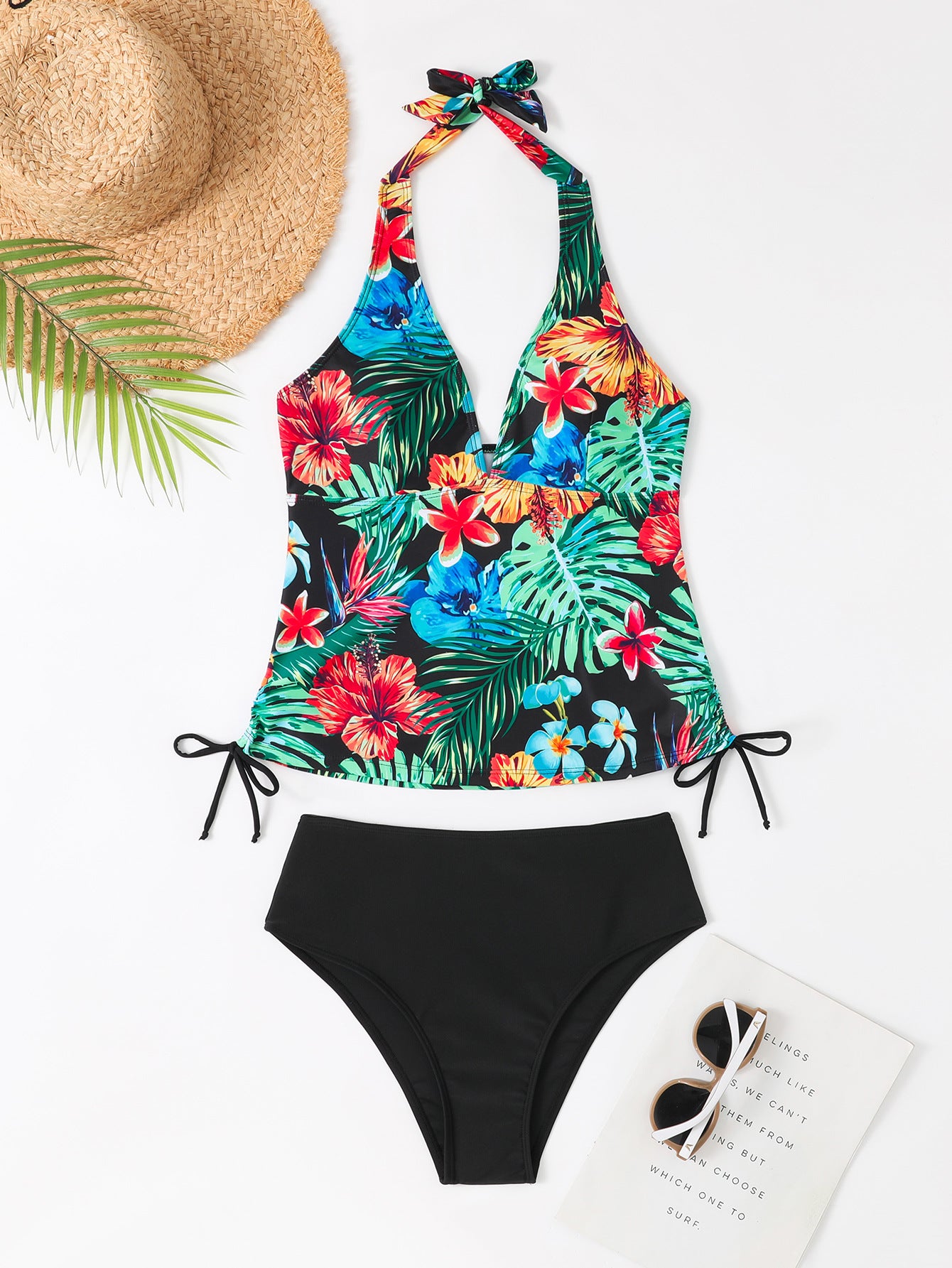 High-waisted polyester and spandex bikini sets - image 4