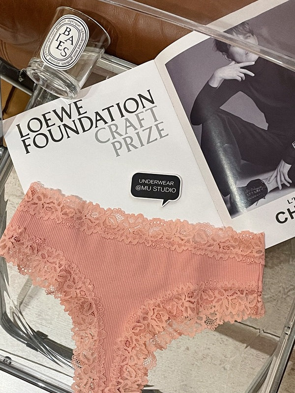 Breathable lace and cotton lingerie briefs - image 2