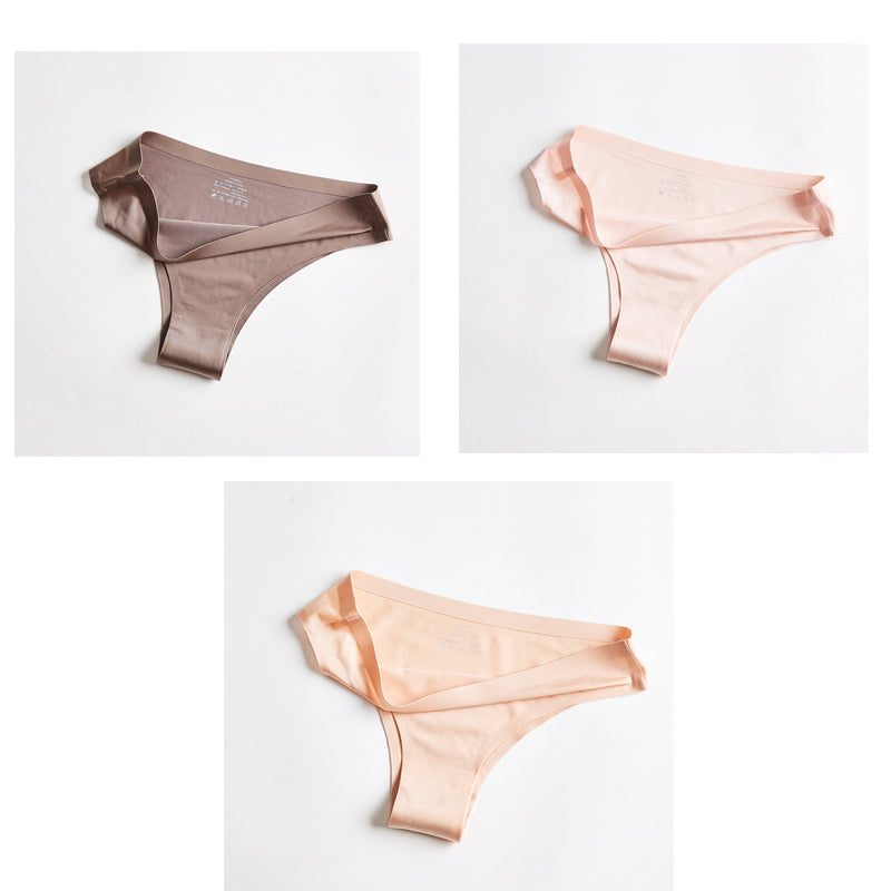Low-waisted seamless breathable cotton lingerie briefs