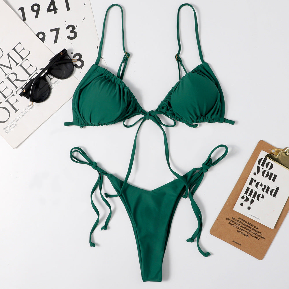 Backless leopard-print bikini sets