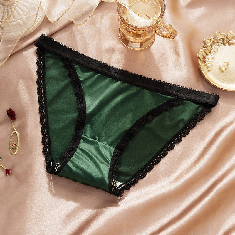 Low-waisted breathable lace and cotton lingerie briefs - image 3