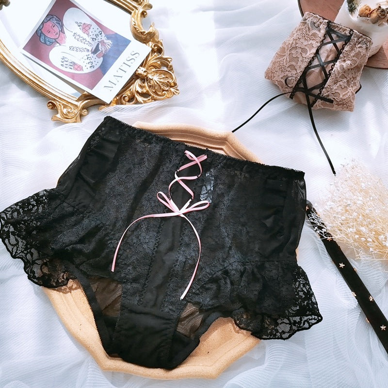 High-waisted breathable silk and mesh lingerie briefs - image 3
