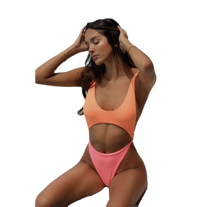 Orange nylon lingerie bikini sets