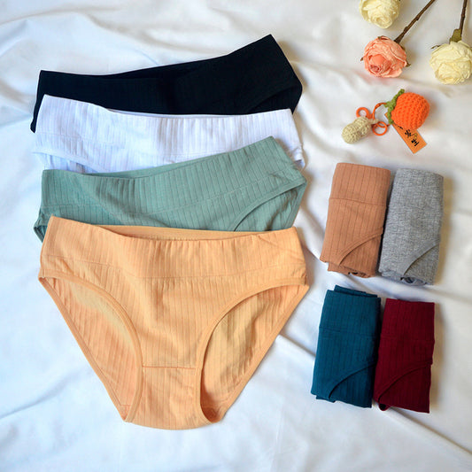 Cotton mid waist plus size briefs