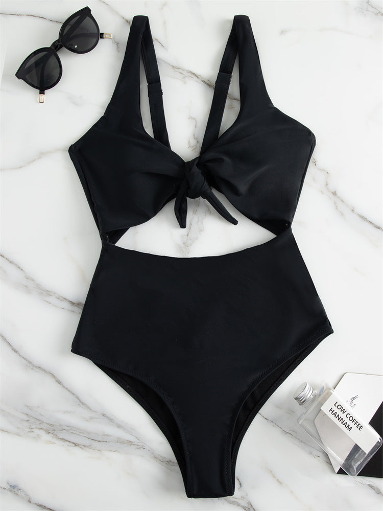 Black one-piece nylon intimate bikini sets - image 3