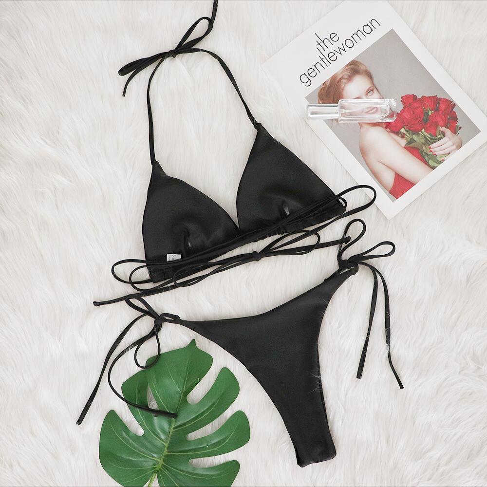 Backless lace and nylon bikini sets - image 1