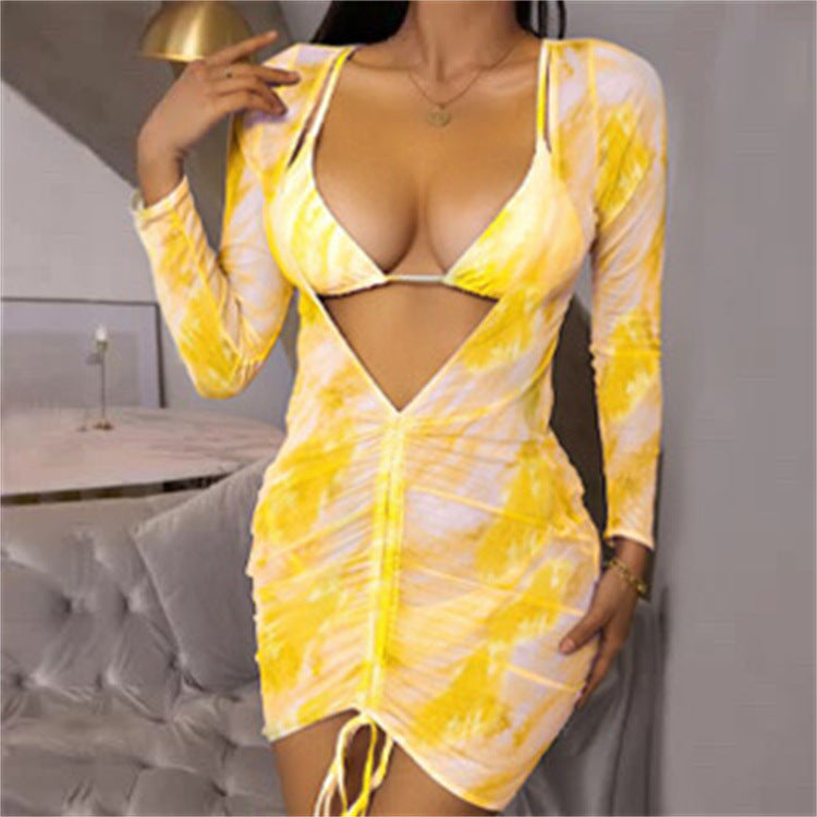 Stylish mesh and polyester bikini sets
