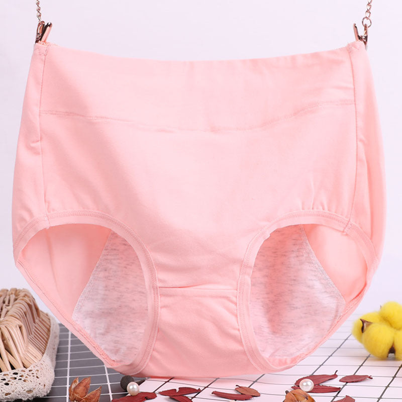 High-waisted seamless breathable cotton lingerie briefs