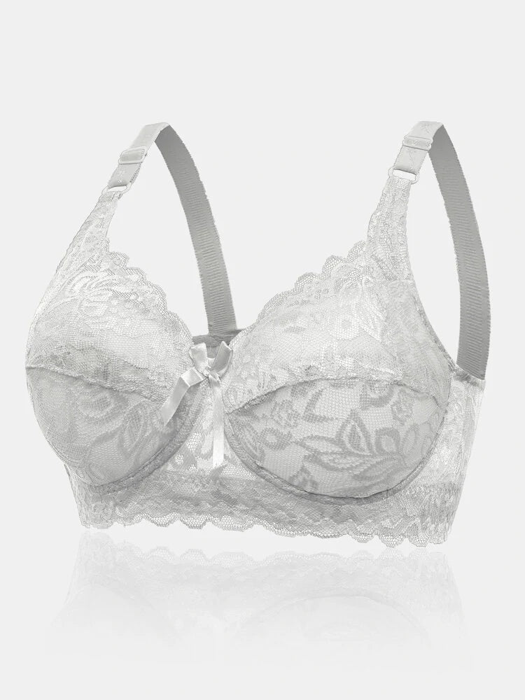 Underwire plus-size floral lace and cotton bras - image 2