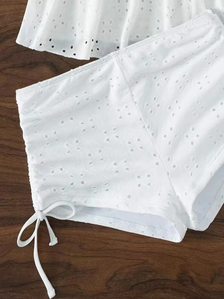 White polyester lingerie bikini set - product image 1