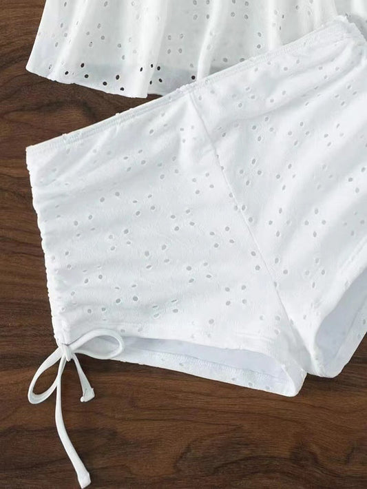 White polyester lingerie bikini set - product image 1