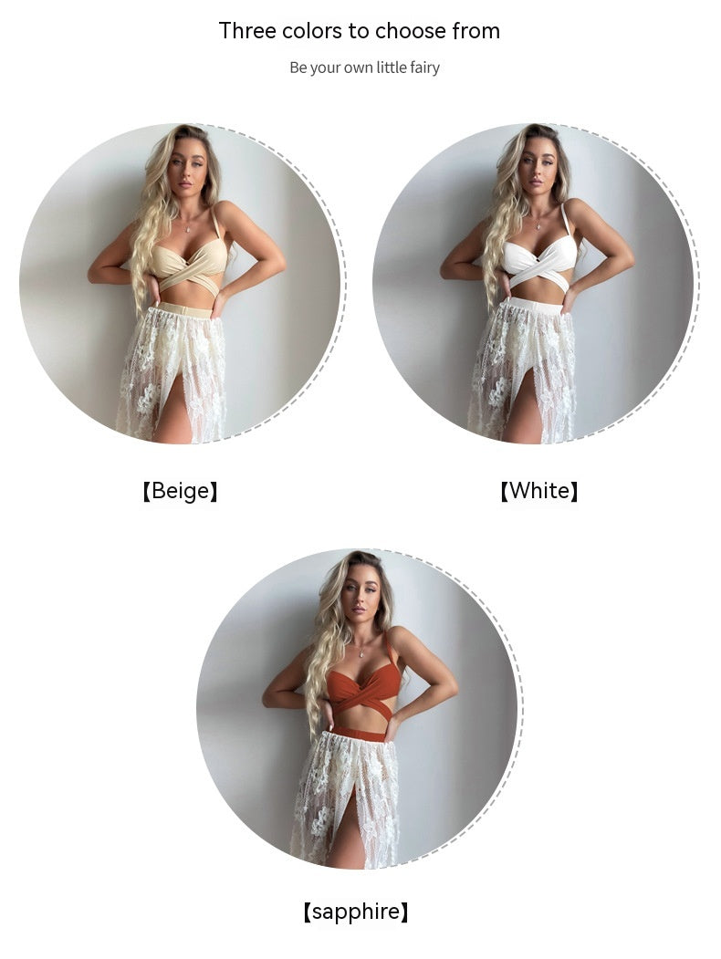 Push-up backless polyester lingerie skirt sets - image 3