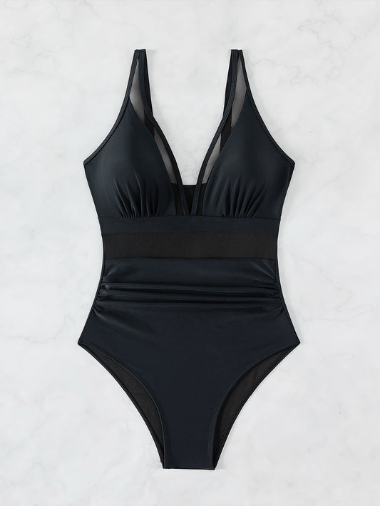 Halter one-piece mesh nylon lingerie bodysuit - product image 1