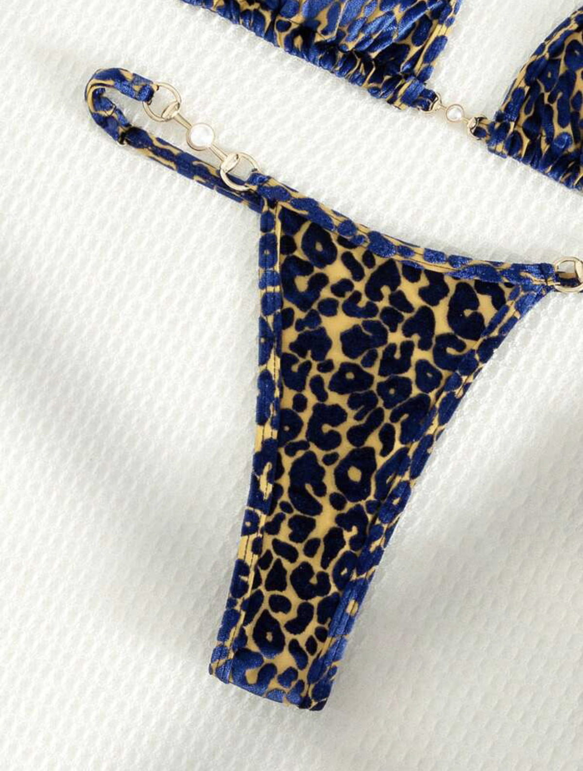 White leopard polyester intimate bikini set - product image 2